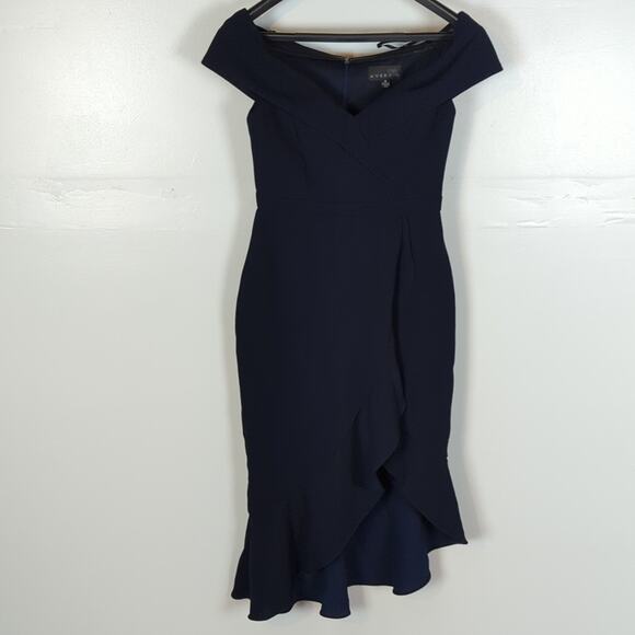 Avery G Off-Shoulder Sheath Midi Dress - Picture 1 of 10